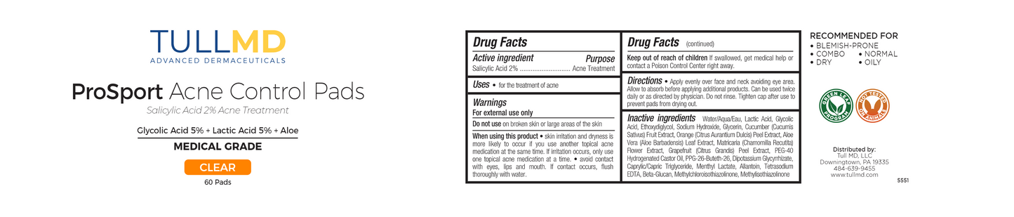 ProSport Acne Control Pads label