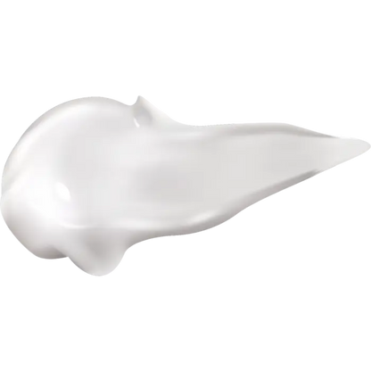 White cream or gel swatch on a white background