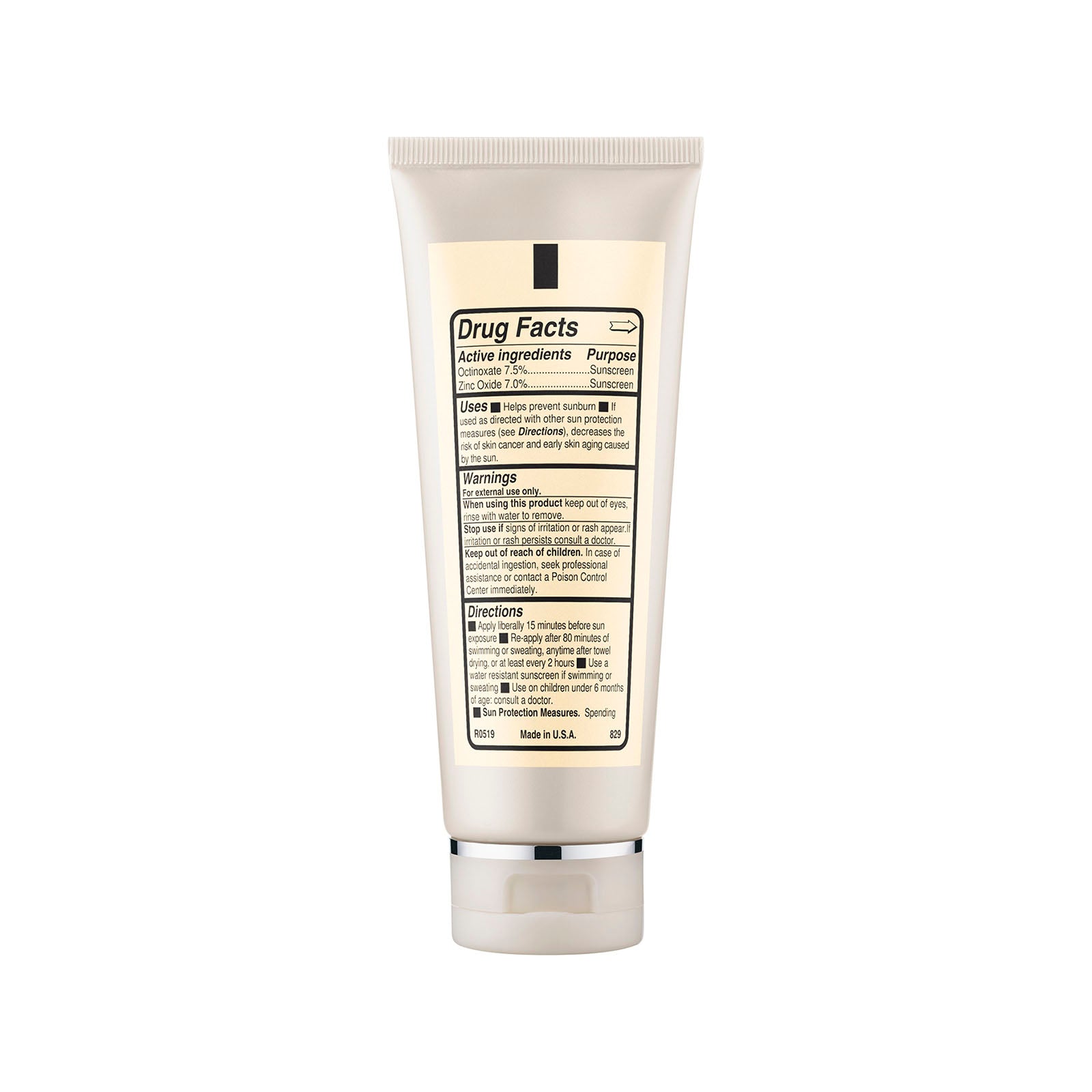 ProSport Antioxidant Sunscreen SPF 40 back of bottle