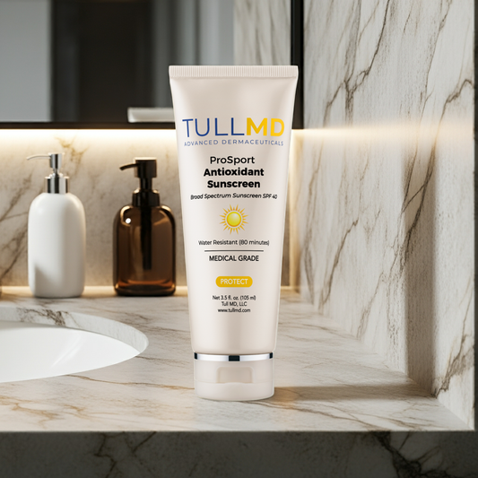 ProSport Antioxidant Sunscreen SPF 40 on a luxurious bathroom counter