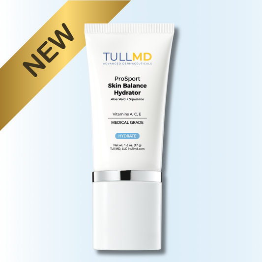 Tull MD ProSport Skin Balance Hydrator on a light blue background with a gold 'NEW' label.