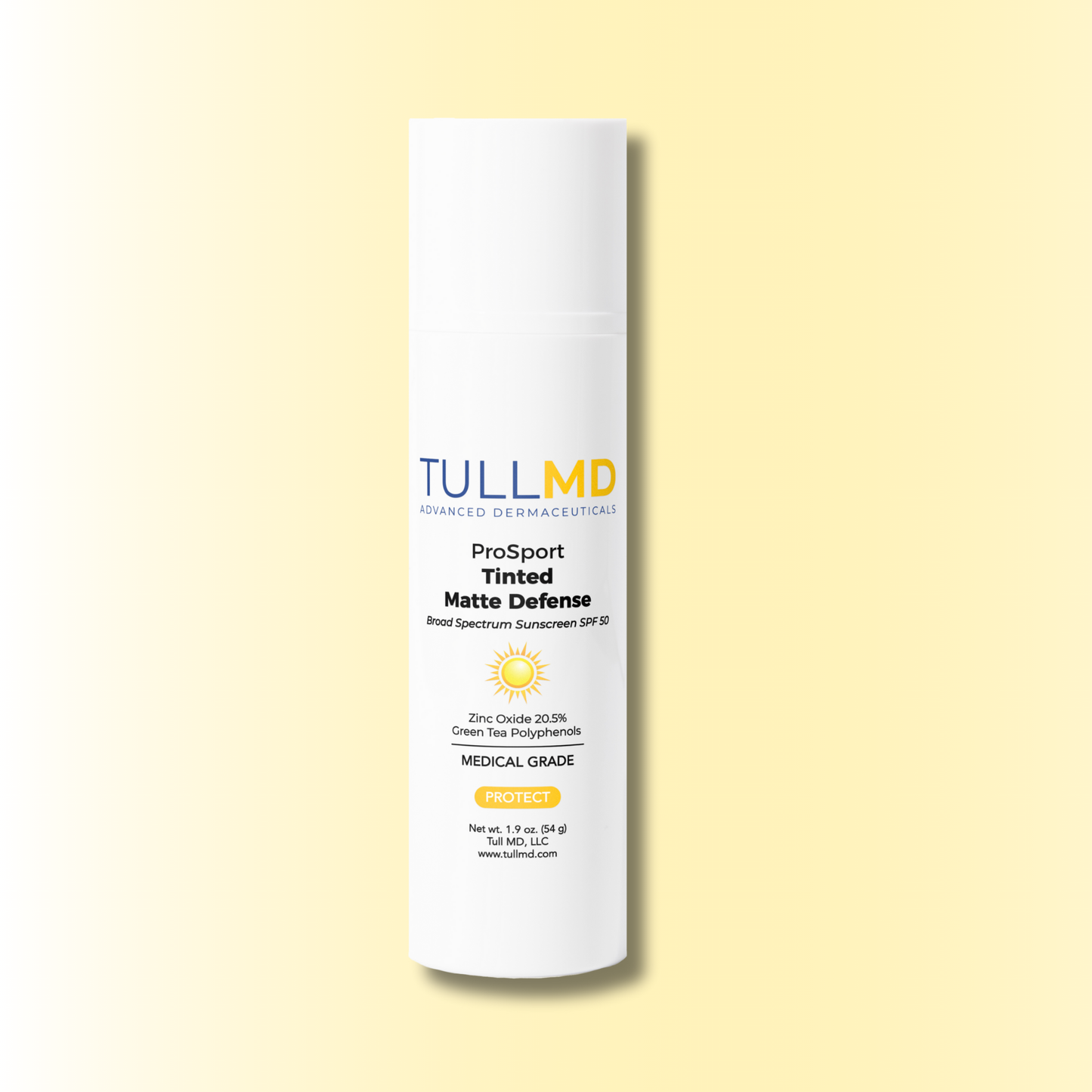 Tull MD ProSport Tinted Matte Defense SPF 50 — all-mineral tinted BB cream sunscreen with matte finish