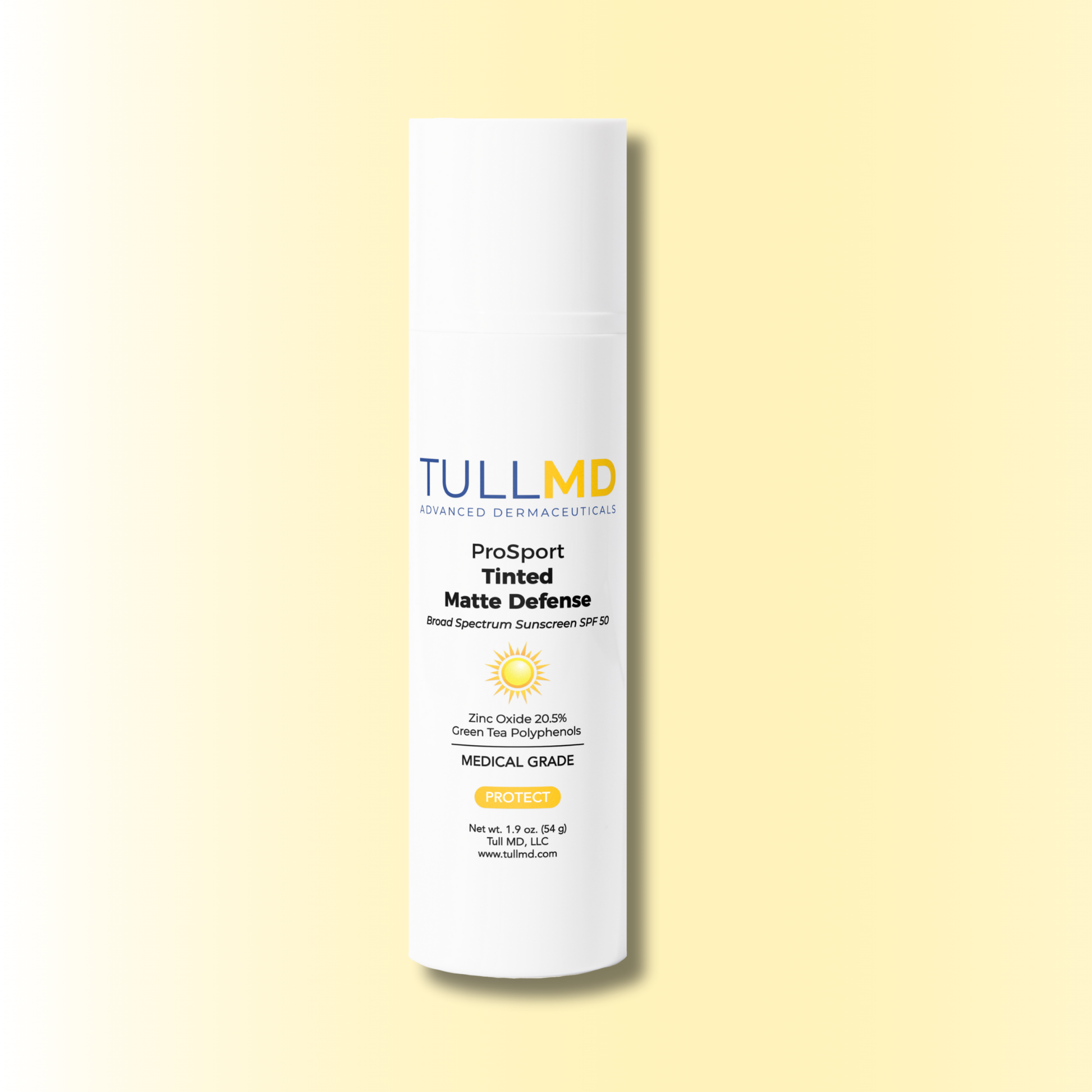 Tull MD ProSport Tinted Matte Defense SPF 50 — all-mineral tinted BB cream sunscreen with matte finish